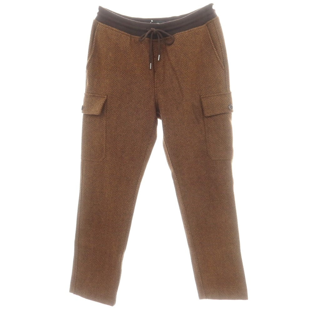 【中古】バナナリパブリック Banana Republic ウールポリエステル ヘリンボーン カーゴイージーパンツ ブラウンxブラック【 L 】【 状態ランクA 】【 メンズ 】