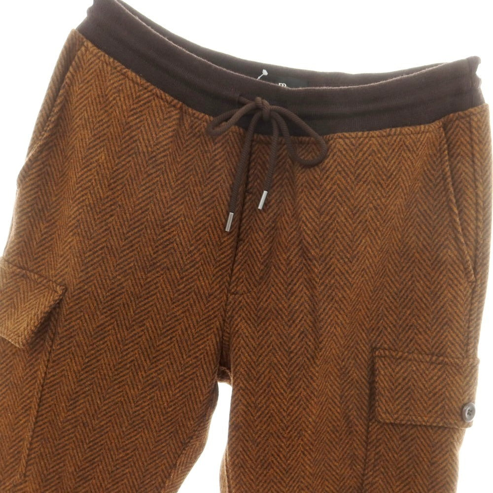 【中古】バナナリパブリック Banana Republic ウールポリエステル ヘリンボーン カーゴイージーパンツ ブラウンxブラック【 L 】【 状態ランクA 】【 メンズ 】