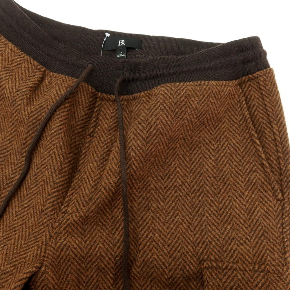 【中古】バナナリパブリック Banana Republic ウールポリエステル ヘリンボーン カーゴイージーパンツ ブラウンxブラック【 L 】【 状態ランクA 】【 メンズ 】
