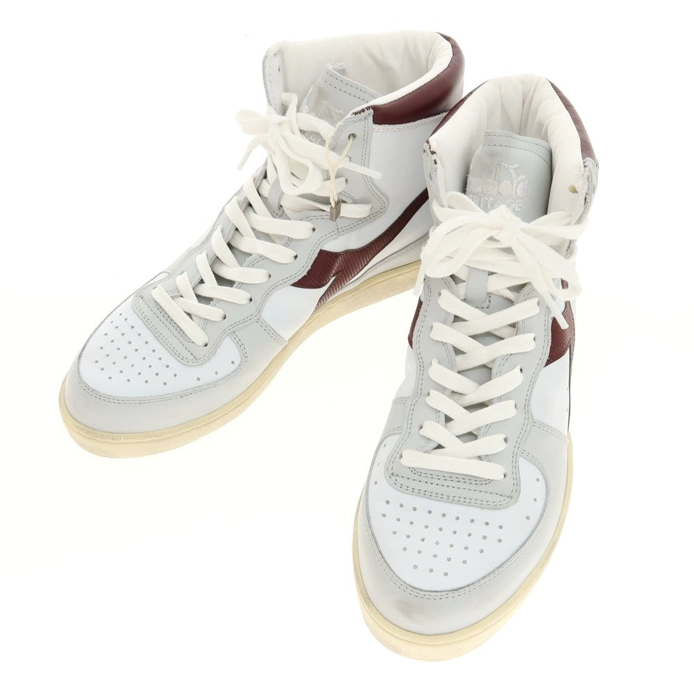 【中古】【未使用】ディアドラ Diadora MI BASKET USED スニーカー ホワイトxライトグレー【 27 】【 状態ランクS 】【 メンズ 】