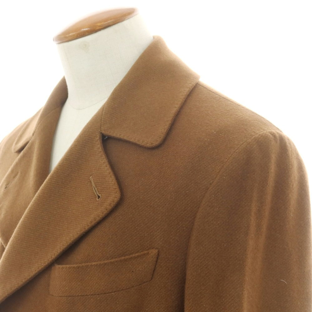 【中古】ベルベスト Belvest カシミヤ ダブルブレストコート ブラウン【 サイズ48 】【 状態ランクB 】【 メンズ 】 [BPD]