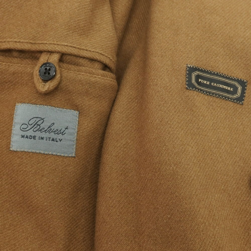 【中古】ベルベスト Belvest カシミヤ ダブルブレストコート ブラウン【 サイズ48 】【 状態ランクB 】【 メンズ 】 [BPD]
