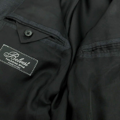 【中古】ベルベスト Belvest ウール 3つボタンスーツ チャコールグレー【 46 】【 状態ランクB 】【 メンズ 】