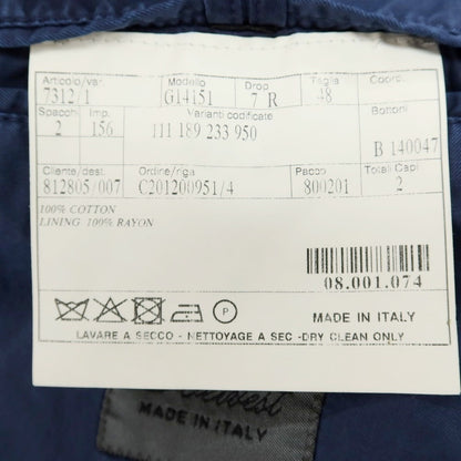 【中古】ベルベスト Belvest コットン テーラードジャケット ブルーネイビー【サイズ48】【 状態ランクC 】【 メンズ 】