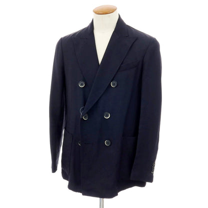 【中古】バレナ BARENA レーヨンリネン ダブル テーラードジャケット ダークネイビー【サイズ48】【 状態ランクC 】【 メンズ 】