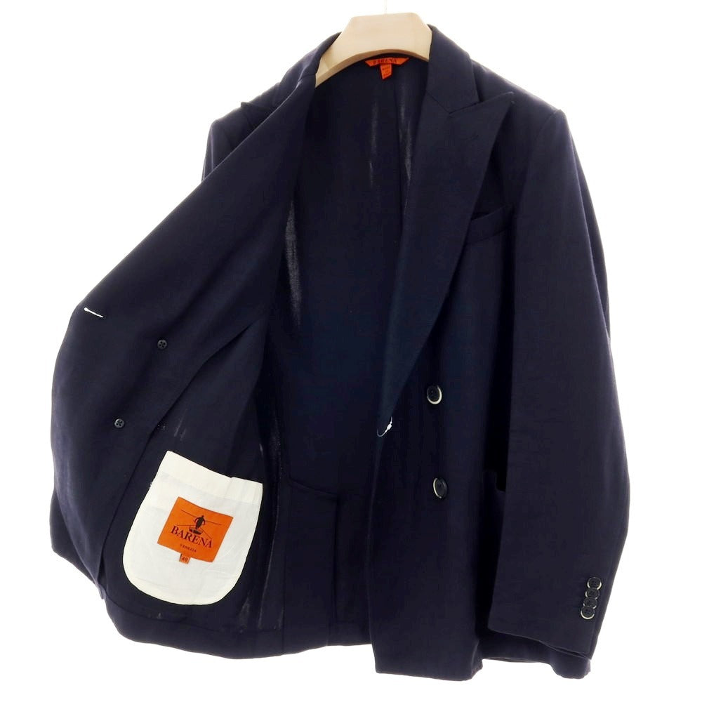 【中古】バレナ BARENA レーヨンリネン ダブル テーラードジャケット ダークネイビー【サイズ48】【 状態ランクC 】【 メンズ 】