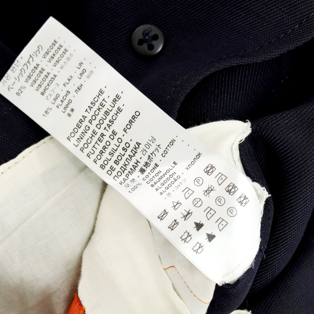 【中古】バレナ BARENA レーヨンリネン ダブル テーラードジャケット ダークネイビー【サイズ48】【 状態ランクC 】【 メンズ 】