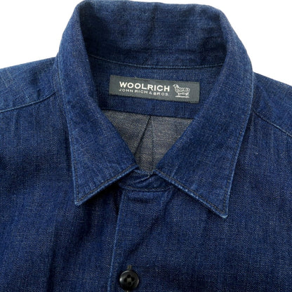 【中古】ウールリッチ WOOLRICH コットン系 デニム カジュアルシャツ ネイビー【 表記なし（L位） 】【 状態ランクB 】【 メンズ 】
