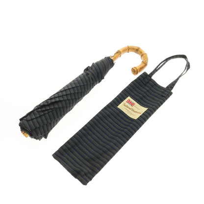 【中古】トラディショナルウェザーウェア Traditional Weatherwear ボーダー 折り畳み傘 グリーンxネイビー【 状態ランクB 】【 メンズ 】