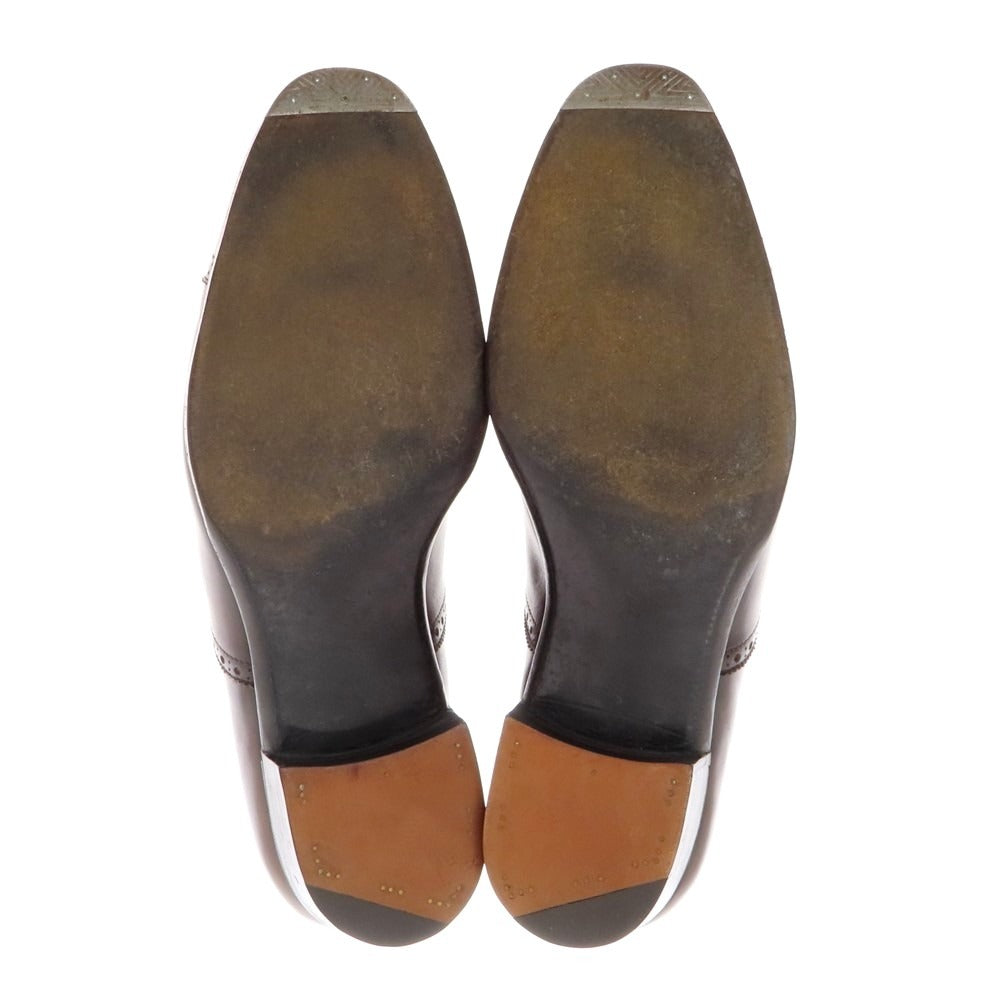 【中古】エドワードグリーン EDWARD GREEN ASQUITH セミブローグ ドレスシューズ ブラウン（ダークオーク）【 7 1/2E 】【 状態ランクC 】【 メンズ 】