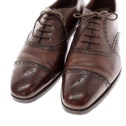 【中古】エドワードグリーン EDWARD GREEN ASQUITH セミブローグ ドレスシューズ ブラウン（ダークオーク）【 7 1/2E 】【 状態ランクC 】【 メンズ 】