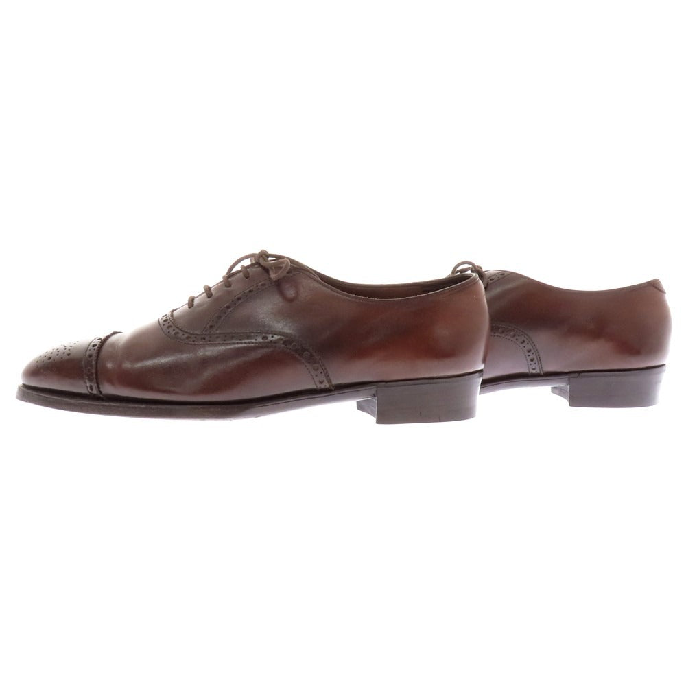 【中古】エドワードグリーン EDWARD GREEN ASQUITH セミブローグ ドレスシューズ ブラウン（ダークオーク）【 サイズ7 1/2E 】【 状態ランクC 】【 メンズ 】 [APD]