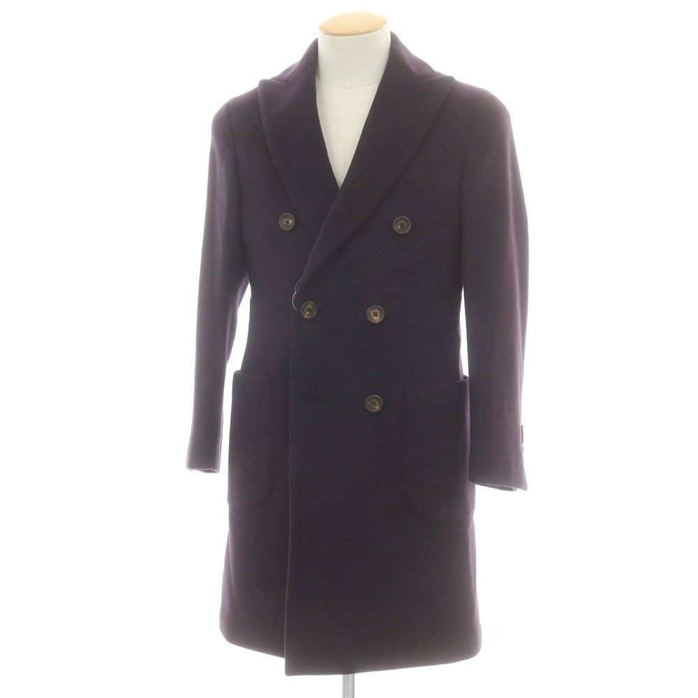 【中古】ラルディーニ LARDINI ウール ダブルブレストコート ダークパープルネイビー【サイズ42】【 状態ランクC 】【 メンズ 】[CPD]
