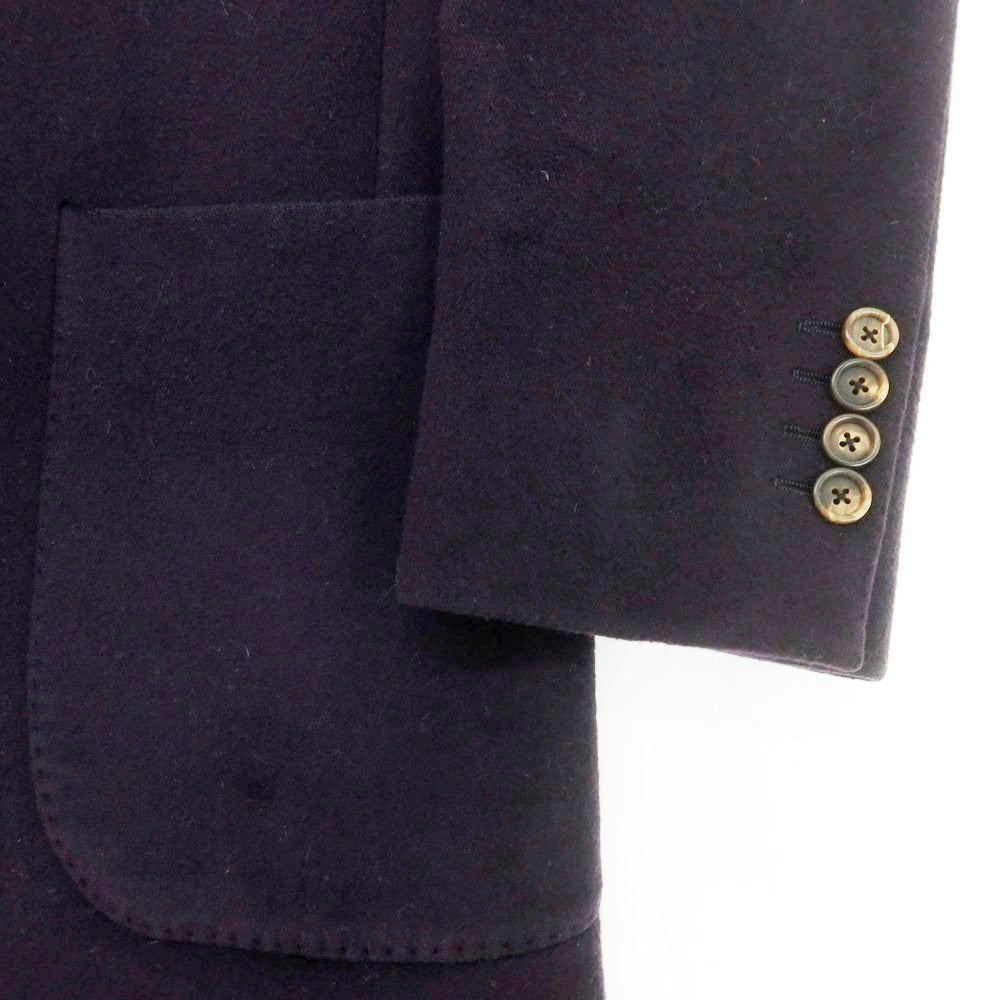 【中古】ラルディーニ LARDINI ウール ダブルブレストコート ダークパープルネイビー【 42 】【 状態ランクC 】【 メンズ 】