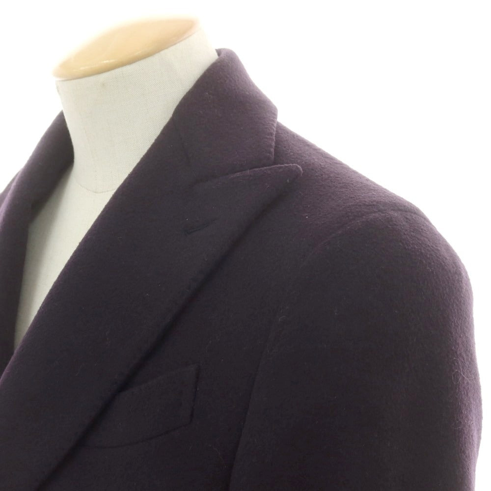 【中古】ラルディーニ LARDINI ウール ダブルブレストコート ダークパープルネイビー【 42 】【 状態ランクC 】【 メンズ 】