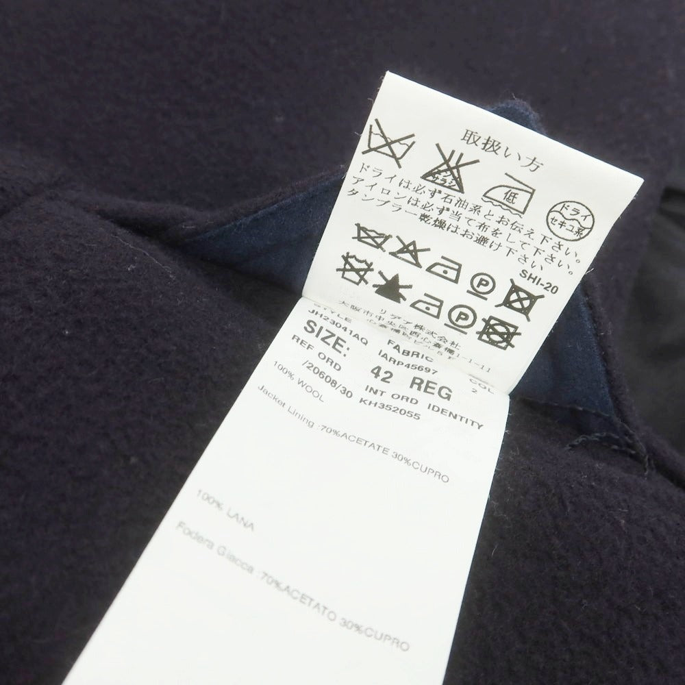 【中古】ラルディーニ LARDINI ウール ダブルブレストコート ダークパープルネイビー【 42 】【 状態ランクC 】【 メンズ 】