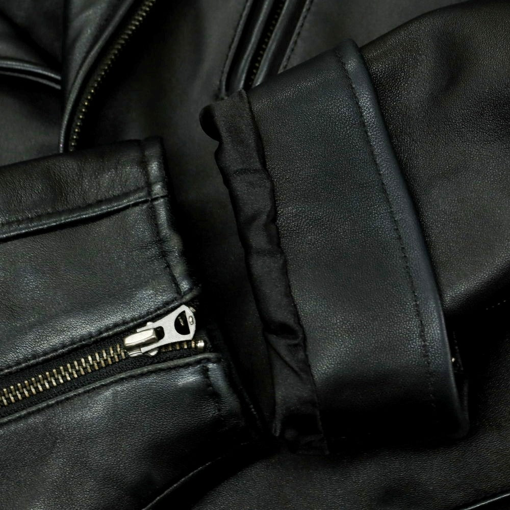 【中古】モンキータイム MONKEY TIME ラムレザー ライダースジャケット ブラック【 XL 】【 状態ランクC 】【 メンズ 】