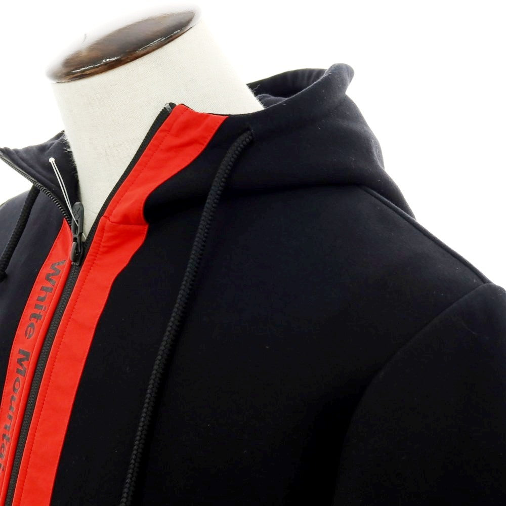 【中古】ホワイトマウンテニアリング WHITE MOUNTAINEERING コットンポリエステル ジャージー フーデッドダブルジップブルゾン ブラックxレッド【 サイズ2 】【 状態ランクC 】【 メンズ 】 [APD]