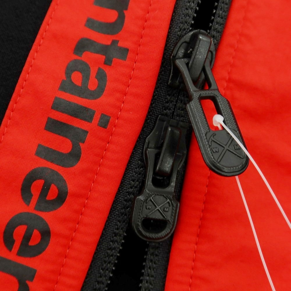 【中古】ホワイトマウンテニアリング WHITE MOUNTAINEERING コットンポリエステル ジャージー フーデッドダブルジップブルゾン ブラックxレッド【 サイズ2 】【 状態ランクC 】【 メンズ 】 [APD]