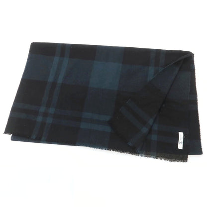 【中古】ジョンストンズ JOHNSTONS ウール ストール ブラックxグリーン【 状態ランクB 】【 ユニセックス 】