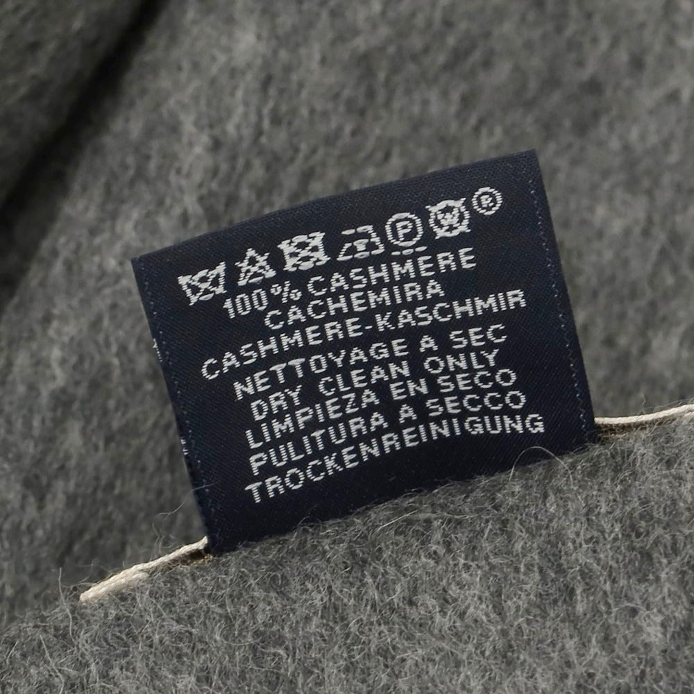 【中古】エルメス HERMES ウール マフラー ブラックxグレー【 状態ランクB 】【 ユニセックス 】