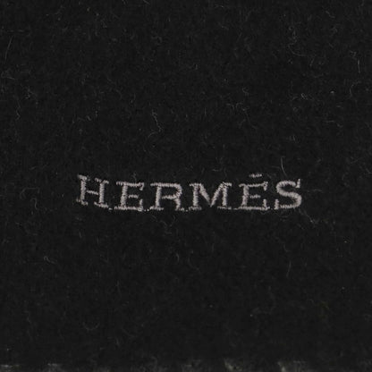 【中古】エルメス HERMES ウール マフラー ブラックxグレー【 状態ランクB 】【 ユニセックス 】