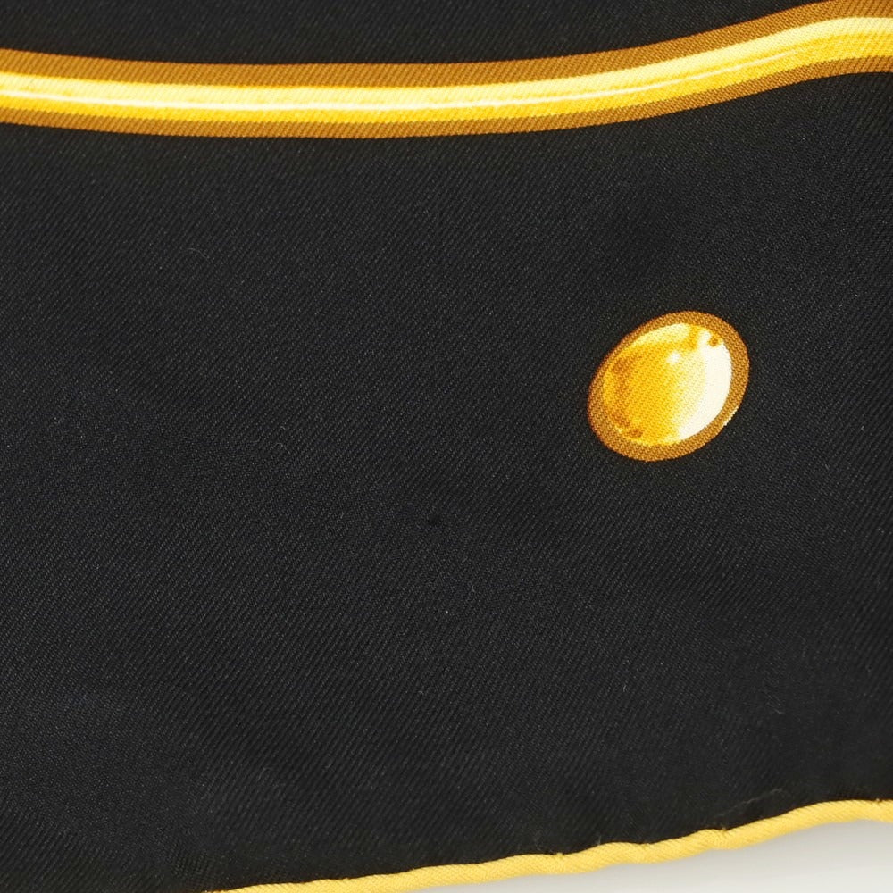 【中古】エルメス HERMES カレ90 VIF ARGENT シルク スカーフ ブラックxイエロー【 状態ランクB 】【 ユニセックス 】