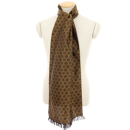 【中古】ジョルジオアルマーニ GIORGIO ARMANI シルク GAロゴ ストール ゴールドxブラック【 状態ランクC 】【 ユニセックス 】