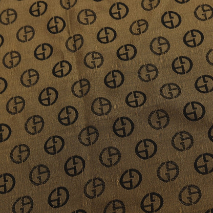 【中古】ジョルジオアルマーニ GIORGIO ARMANI シルク GAロゴ ストール ゴールドxブラック【 状態ランクC 】【 ユニセックス 】