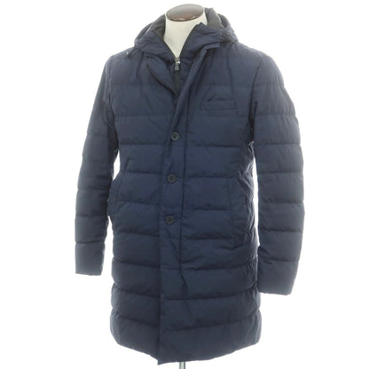 【中古】ヘルノ Herno ポリエステル ダウンコート ネイビー【 50 】【 状態ランクD 】【 メンズ 】