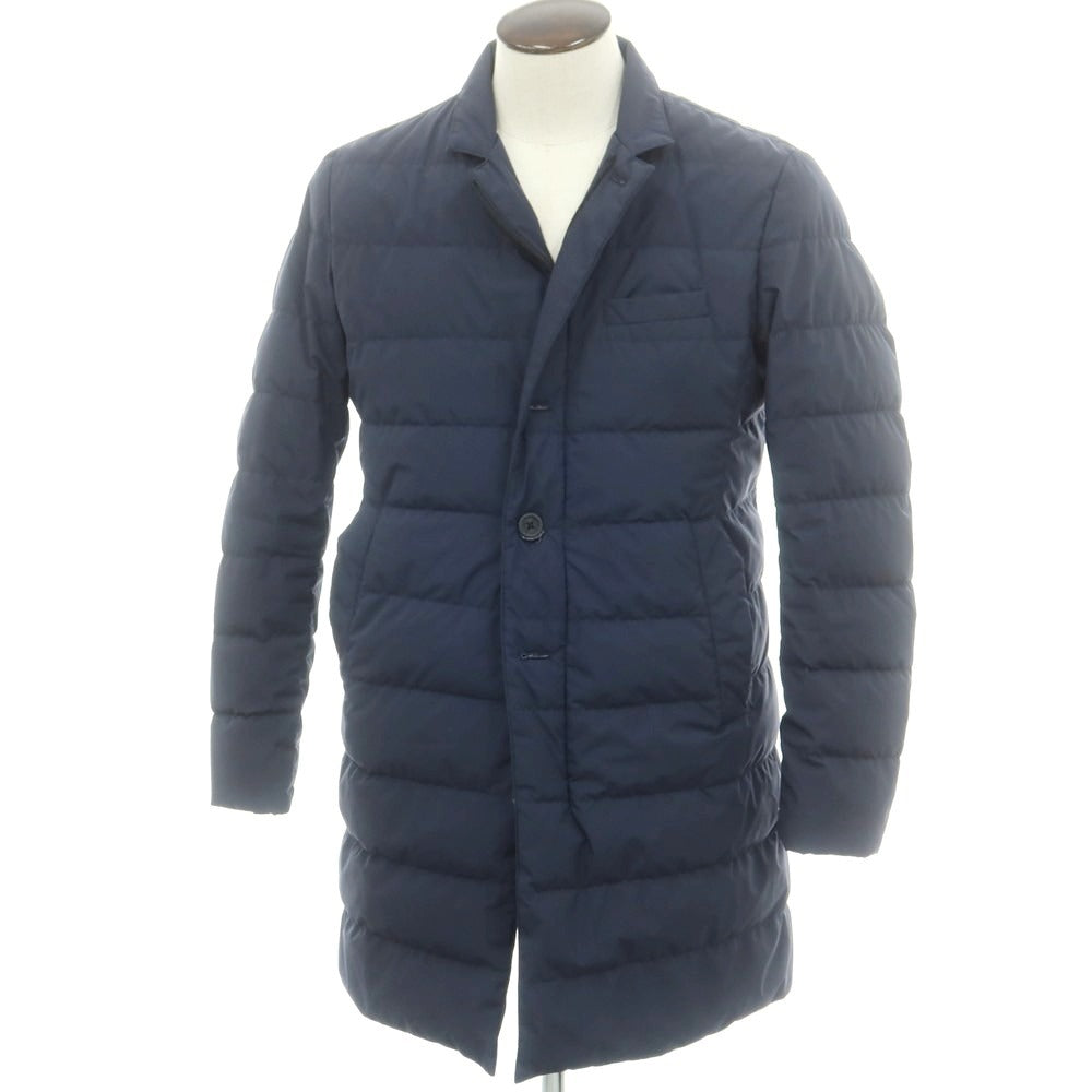 【中古】ヘルノ Herno ポリエステル ダウンコート ネイビー【 50 】【 状態ランクD 】【 メンズ 】