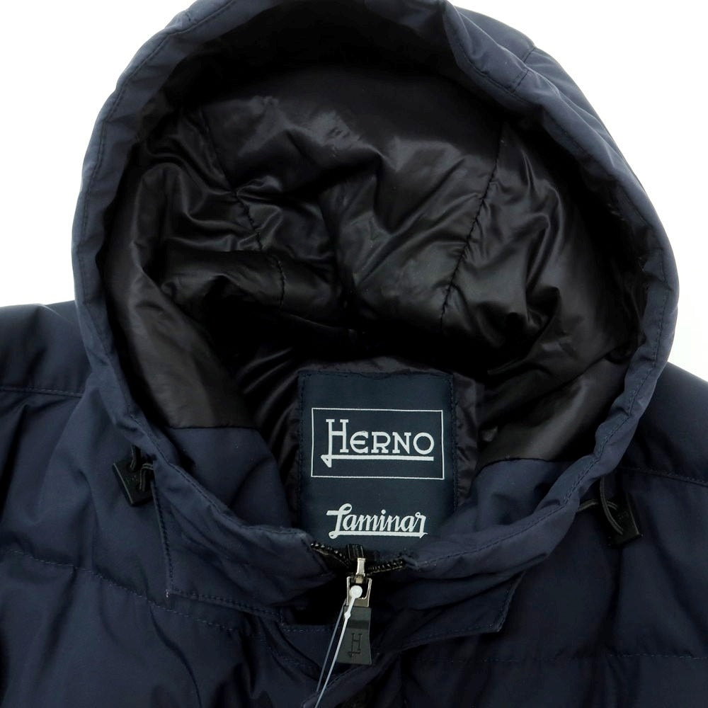 【中古】ヘルノ Herno ポリエステル ダウンコート ネイビー【 50 】【 状態ランクD 】【 メンズ 】