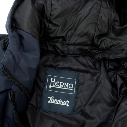 【中古】ヘルノ Herno ポリエステル ダウンコート ネイビー【 50 】【 状態ランクD 】【 メンズ 】
