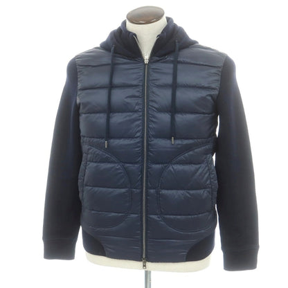 【中古】ヘルノ Herno ナイロン ニット切替 ダウンジャケット ネイビー【 50 】【 状態ランクB 】【 メンズ 】