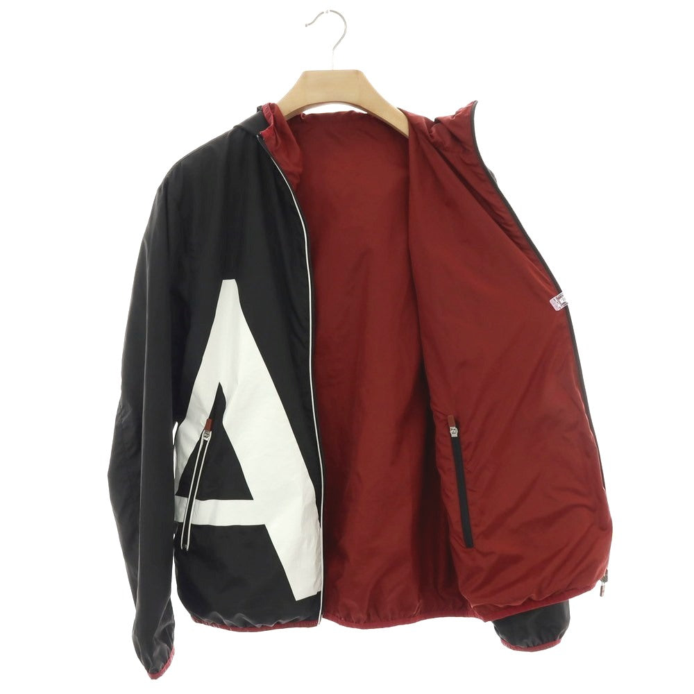 【中古】アルマーニ エクスチェンジ A/X ARMANI EXCHANGE リバーシブル ポリエステル フーデッドブルゾン ブラックxマルーン【 M 】【 状態ランクC 】【 メンズ 】