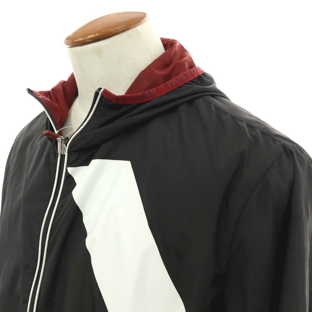 【中古】アルマーニ エクスチェンジ A/X ARMANI EXCHANGE リバーシブル ポリエステル フーデッドブルゾン ブラックxマルーン【 M 】【 状態ランクC 】【 メンズ 】