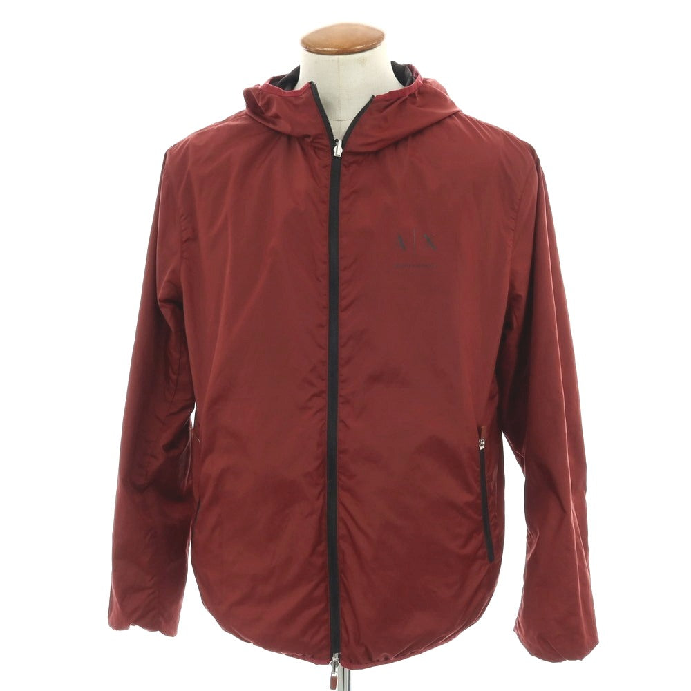 【中古】アルマーニ エクスチェンジ A/X ARMANI EXCHANGE リバーシブル ポリエステル フーデッドブルゾン ブラックxマルーン【 M 】【 状態ランクC 】【 メンズ 】