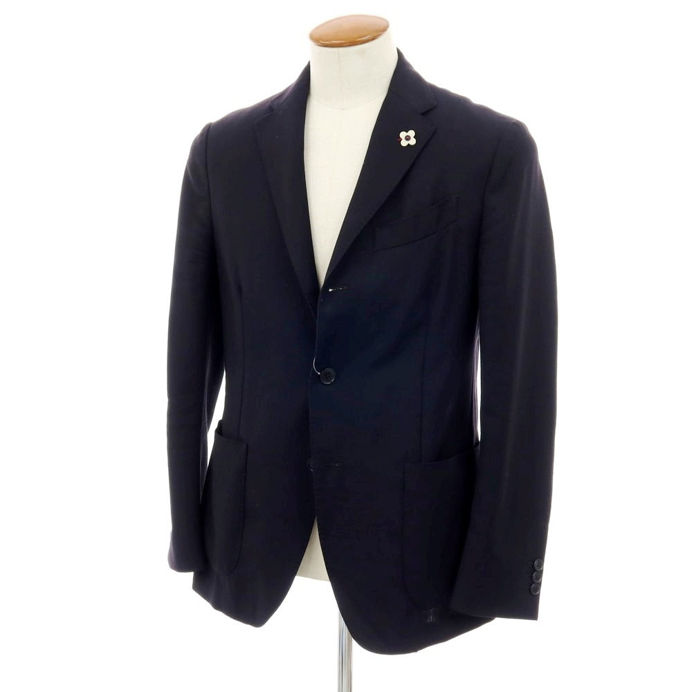 【中古】ラルディーニ LARDINI easy wear ウール テーラードジャケット ダークネイビー【サイズ48】【 状態ランクC 】【 メンズ 】