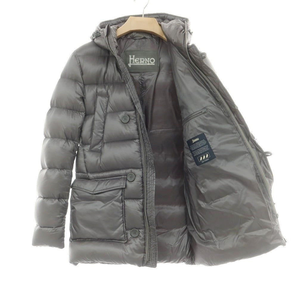 【中古】ヘルノ Herno ナイロン ダウンコート グレー系【 46 】【 状態ランクB 】【 メンズ 】