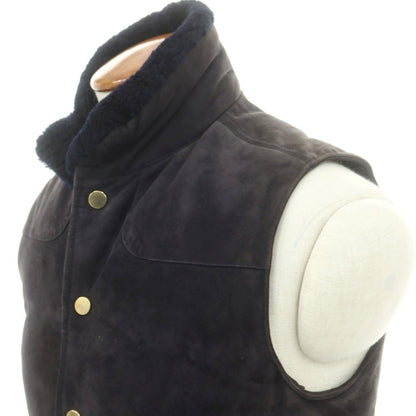 【中古】チンクアンタ Cinquanta ゴートスエード ダウンベスト グレイッシュネイビー【 46 】【 状態ランクC 】【 メンズ 】