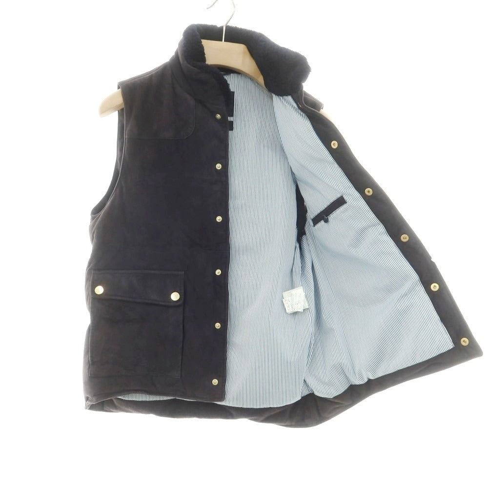 【中古】チンクアンタ Cinquanta ゴートスエード ダウンベスト グレイッシュネイビー【 46 】【 状態ランクC 】【 メンズ 】