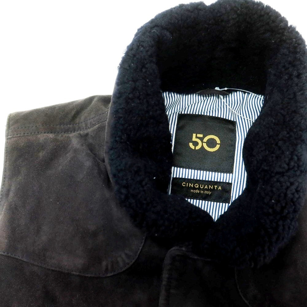 【中古】チンクアンタ Cinquanta ゴートスエード ダウンベスト グレイッシュネイビー【 46 】【 状態ランクC 】【 メンズ 】