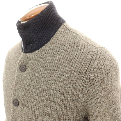 【中古】ザノーネ ZANONE キャメルヤクウール ニット 中綿ブルゾン ベージュxネイビー【 46 】【 状態ランクB 】【 メンズ 】