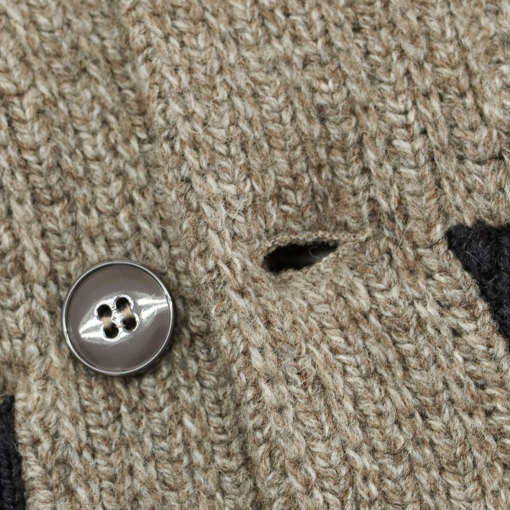 【中古】ザノーネ ZANONE キャメルヤクウール ニット 中綿ブルゾン ベージュxネイビー【 46 】【 状態ランクB 】【 メンズ 】