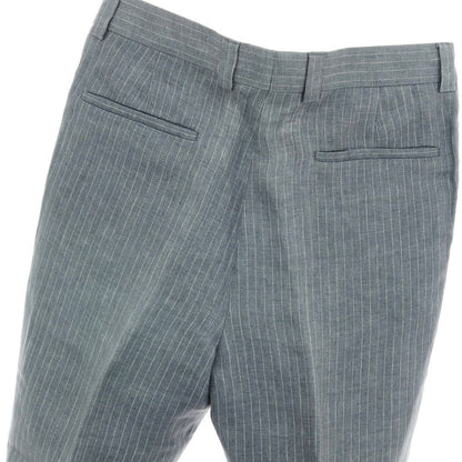 【中古】ブルネロクチネリ Brunello Cucinelli リネン ピンストライプ カジュアルスラックスパンツ グレー【サイズ48】【 状態ランクB 】【 メンズ 】