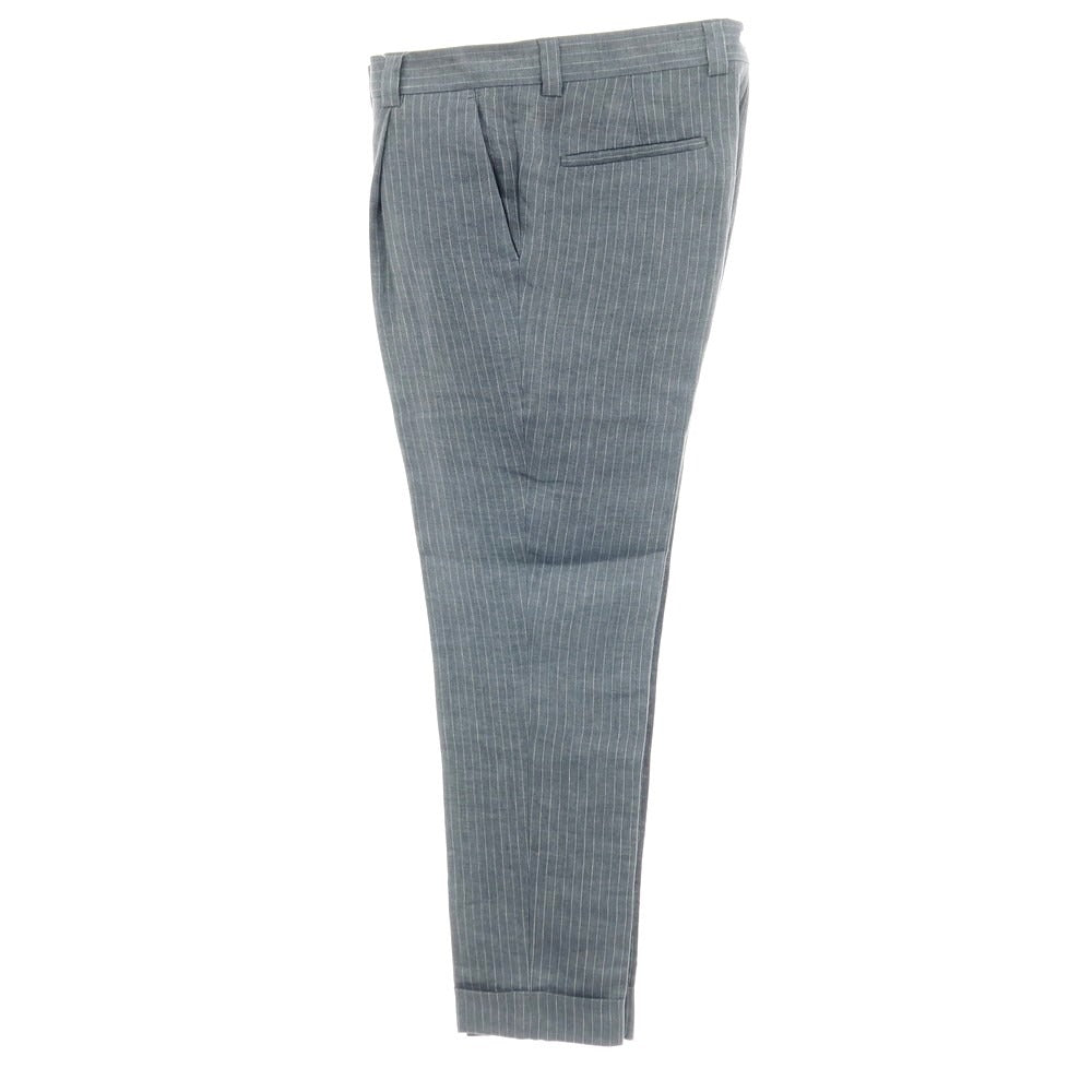 【中古】ブルネロクチネリ Brunello Cucinelli リネン ピンストライプ カジュアルスラックスパンツ グレー【サイズ48】【 状態ランクB 】【 メンズ 】