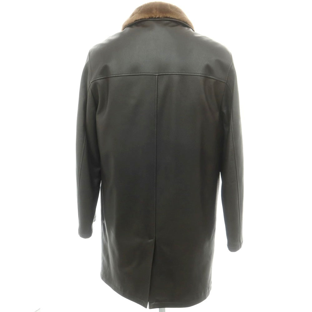 【中古】ロンギ LONGHI BARNEYS NEW YORK別注 レザー ステンカラーコート ダークブラウン【 48 】【 状態ランクB 】【 メンズ 】
