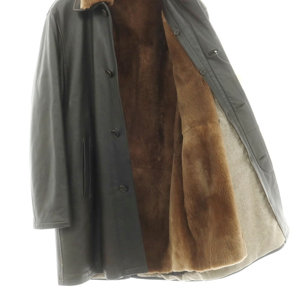 【中古】ロンギ LONGHI BARNEYS NEW YORK別注 レザー ステンカラーコート ダークブラウン【 48 】【 状態ランクB 】【 メンズ 】