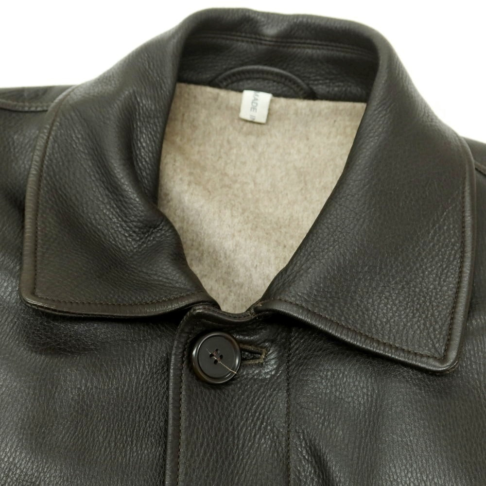 【中古】ロンギ LONGHI BARNEYS NEW YORK別注 レザー ステンカラーコート ダークブラウン【 48 】【 状態ランクB 】【 メンズ 】