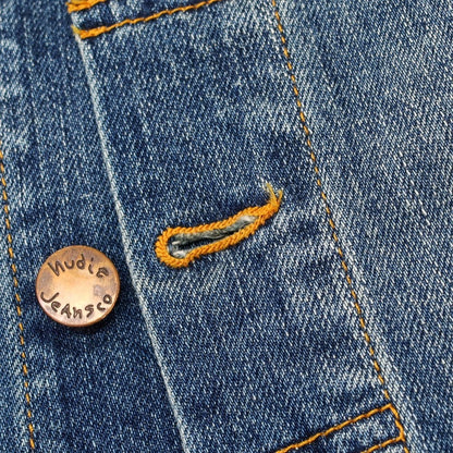 【中古】ヌーディージーンズ Nudie Jeans PERRY ストレッチコットン デニムジャケット ブルー【 L 】【 状態ランクC 】【 メンズ 】